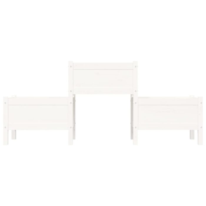 Jardinière Blanc 178,5x44x75 cm Bois massif de pin – Image 2