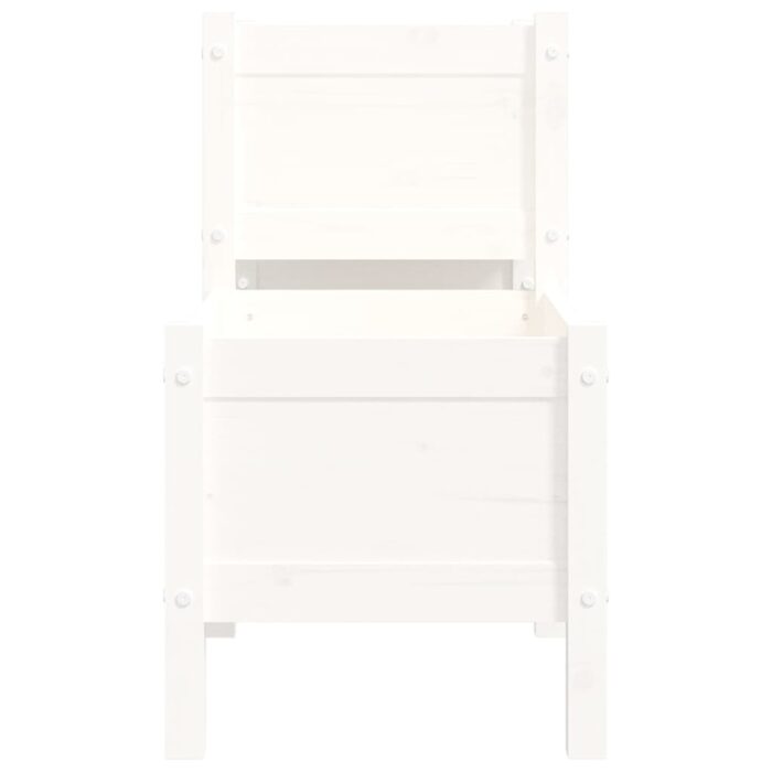 Jardinière Blanc 178,5x44x75 cm Bois massif de pin – Image 3
