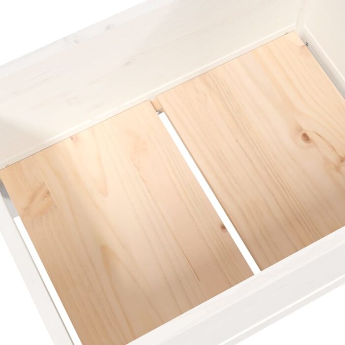 Jardinière Blanc 178,5x44x75 cm Bois massif de pin – Image 4
