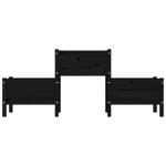 Jardinière Noir 178,5x44x75 cm Bois massif de pin – Image 2
