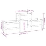 Jardinière Noir 178,5x44x75 cm Bois massif de pin – Image 6