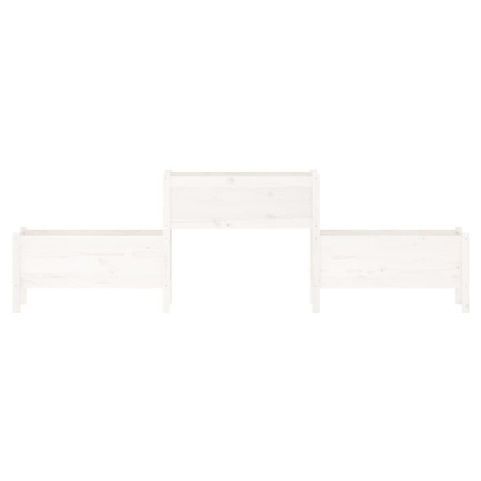 Jardinière Blanc 245,5x44x75 cm Bois massif de pin – Image 2