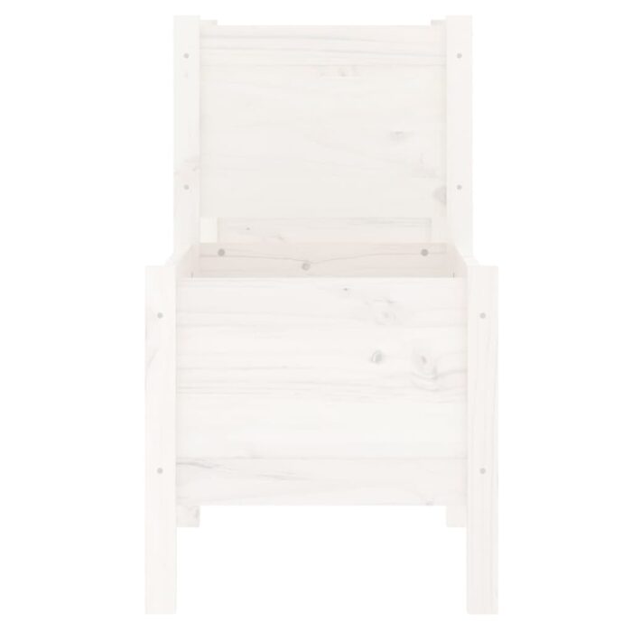 Jardinière Blanc 245,5x44x75 cm Bois massif de pin – Image 3