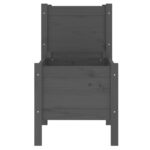 Jardinière Gris 245,5x44x75 cm Bois massif de pin – Image 3