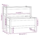 Jardinière Gris 84,5x84x75 cm Bois massif de pin – Image 5