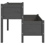 Jardinière Gris 110x84x75 cm Bois massif de pin – Image 4