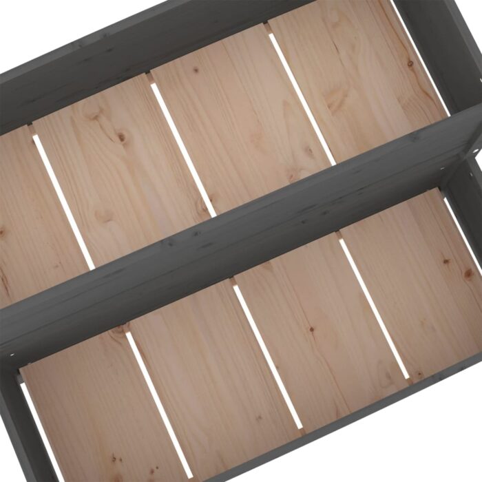 Jardinière Gris 110x84x75 cm Bois massif de pin – Image 5