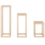 Ensemble de supports pour plantes 3 pcs Bois de pin massif – Image 4