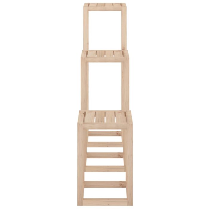 Ensemble de supports pour plantes 3 pcs Bois de pin massif – Image 8