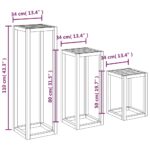 Ensemble de supports pour plantes 3pcs Blanc Bois de pin massif – Image 10