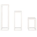 Ensemble de supports pour plantes 3pcs Blanc Bois de pin massif – Image 4