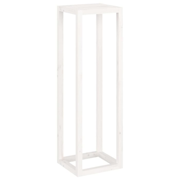 Ensemble de supports pour plantes 3pcs Blanc Bois de pin massif – Image 5