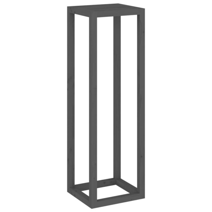Ensemble de supports pour plantes 3 pcs Gris Bois de pin massif – Image 5