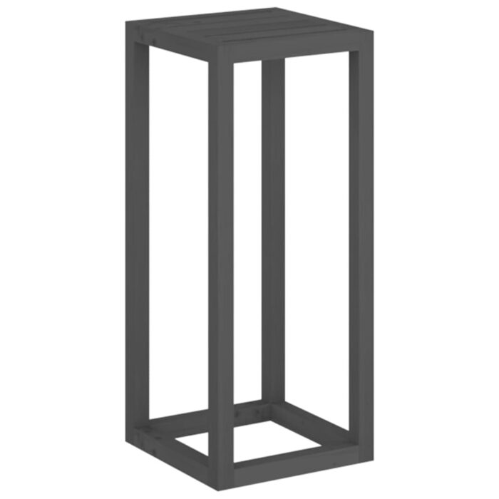 Ensemble de supports pour plantes 3 pcs Gris Bois de pin massif – Image 6
