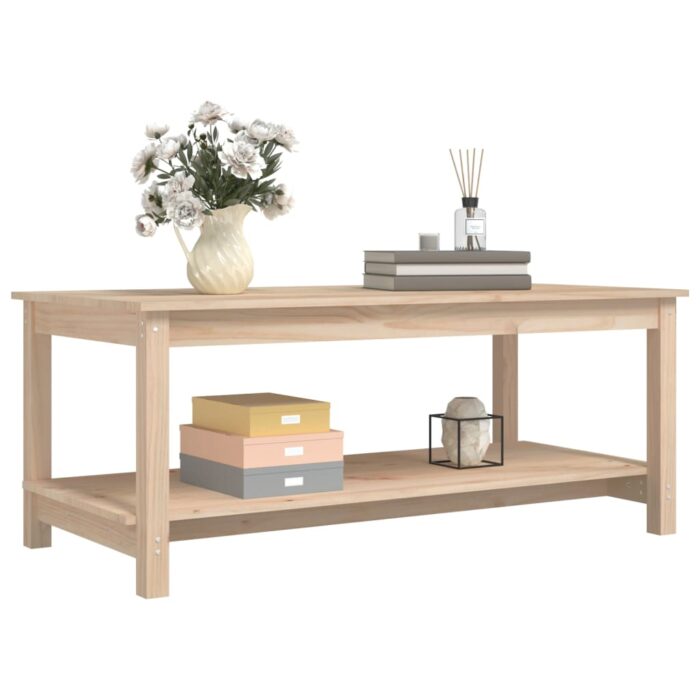 Table basse 110x55x45 cm Bois massif de pin – Image 2
