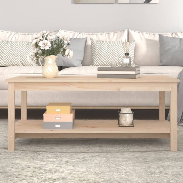 Table basse 110x55x45 cm Bois massif de pin – Image 1