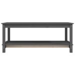 Table basse Gris 110x55x45 cm Bois massif de pin – Image 3