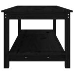 Table basse Noir 110x55x45 cm Bois massif de pin – Image 4