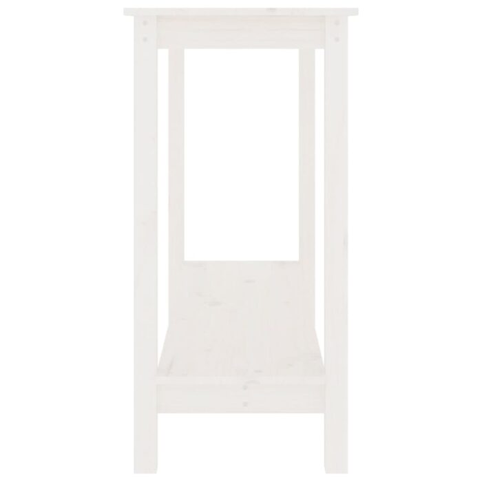 Table console Blanc 110x40x80 cm Bois massif de pin – Image 2