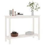 Table console Blanc 110x40x80 cm Bois massif de pin – Image 4