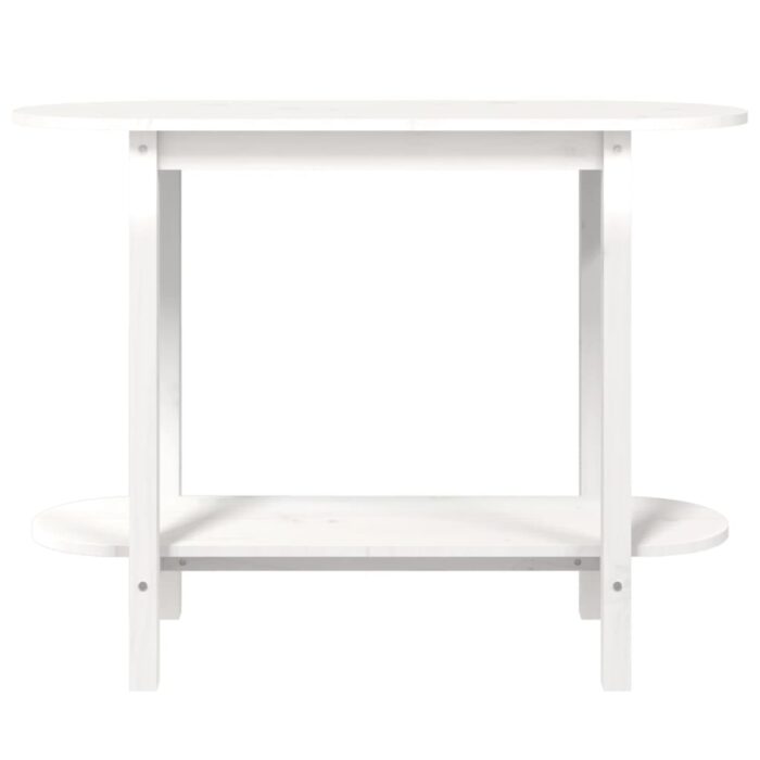 Table console Blanc 110x40x80 cm Bois massif de pin – Image 3