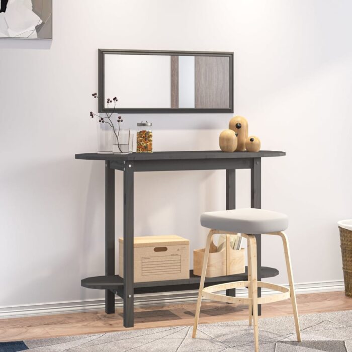 Table console Gris 110x40x80 cm Bois massif de pin – Image 1