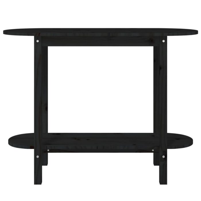 Table console Noir 110x40x80 cm Bois massif de pin – Image 3
