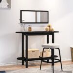 Table console Noir 110x40x80 cm Bois massif de pin