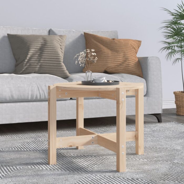 Table basse Ø 62,5x45 cm Bois massif de pin – Image 1