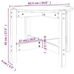 Table basse Gris Ø 62,5x45 cm Bois massif de pin – Image 6
