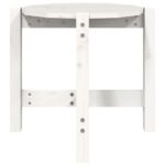Table basse Blanc Ø 52,5x45 cm Bois massif de pin – Image 3
