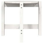 Table basse Blanc Ø 52,5x45 cm Bois massif de pin – Image 4