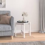 Table basse Blanc Ø 52,5x45 cm Bois massif de pin