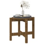 Table basse Marron miel Ø 52,5x45 cm Bois massif de pin – Image 2