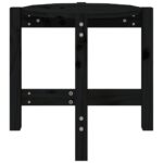 Table basse Noir Ø 52,5x45 cm Bois massif de pin – Image 3