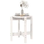 Table basse Blanc Ø 42,5x45 cm Bois massif de pin – Image 2