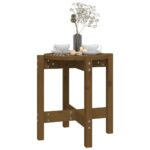 Table basse Marron miel Ø 42,5x45 cm Bois massif de pin – Image 2