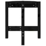 Table basse Noir Ø 42,5x45 cm Bois massif de pin – Image 3