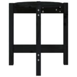 Table basse Noir Ø 42,5x45 cm Bois massif de pin – Image 4