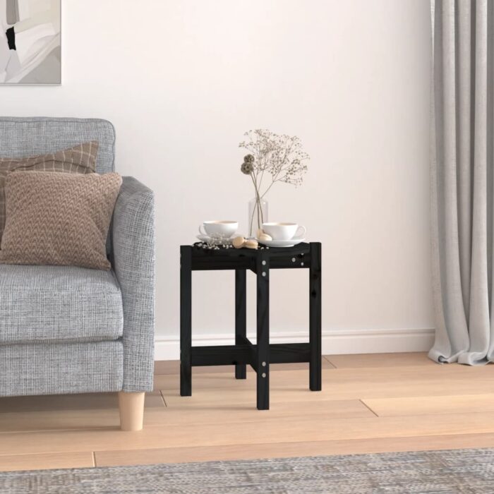 VXL8720287208136_m_en_hd_1.jpg Table basse Noir Ø 42,5x45 cm Bois massif de pin – Image 1