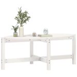Table basse Blanc 118x63x45 cm Bois massif de pin – Image 2