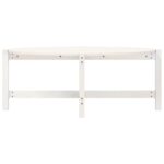 Table basse Blanc 118x63x45 cm Bois massif de pin – Image 3