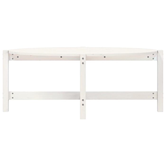 Table basse Blanc 118x63x45 cm Bois massif de pin – Image 3