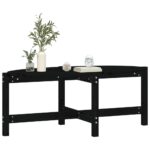 Table basse Noir 118x63x45 cm Bois massif de pin – Image 2