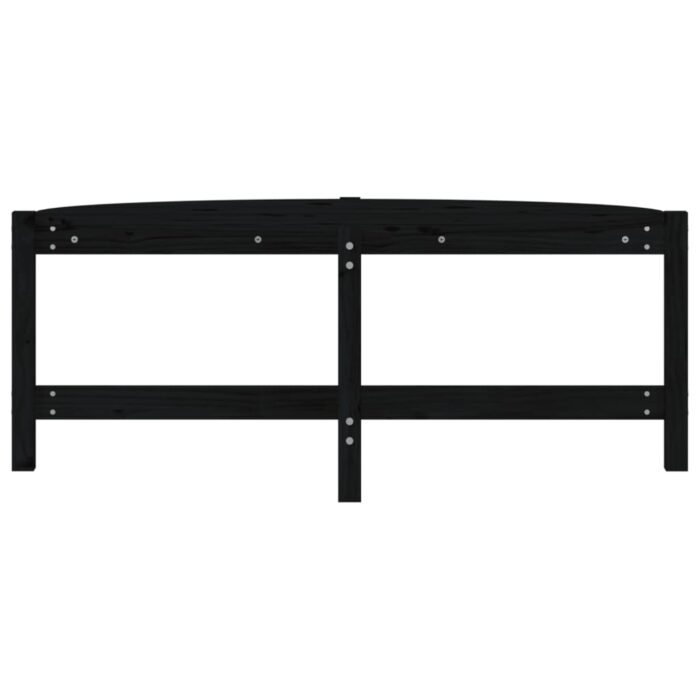 Table basse Noir 118x63x45 cm Bois massif de pin – Image 3