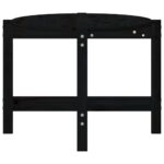 Table basse Noir 118x63x45 cm Bois massif de pin – Image 4