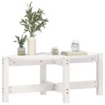 Table basse Blanc 87x48x35 cm Bois massif de pin – Image 2