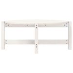 Table basse Blanc 87x48x35 cm Bois massif de pin – Image 3