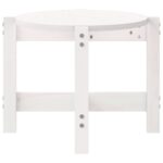 Table basse Blanc 87x48x35 cm Bois massif de pin – Image 4