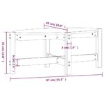Table basse Blanc 87x48x35 cm Bois massif de pin – Image 6